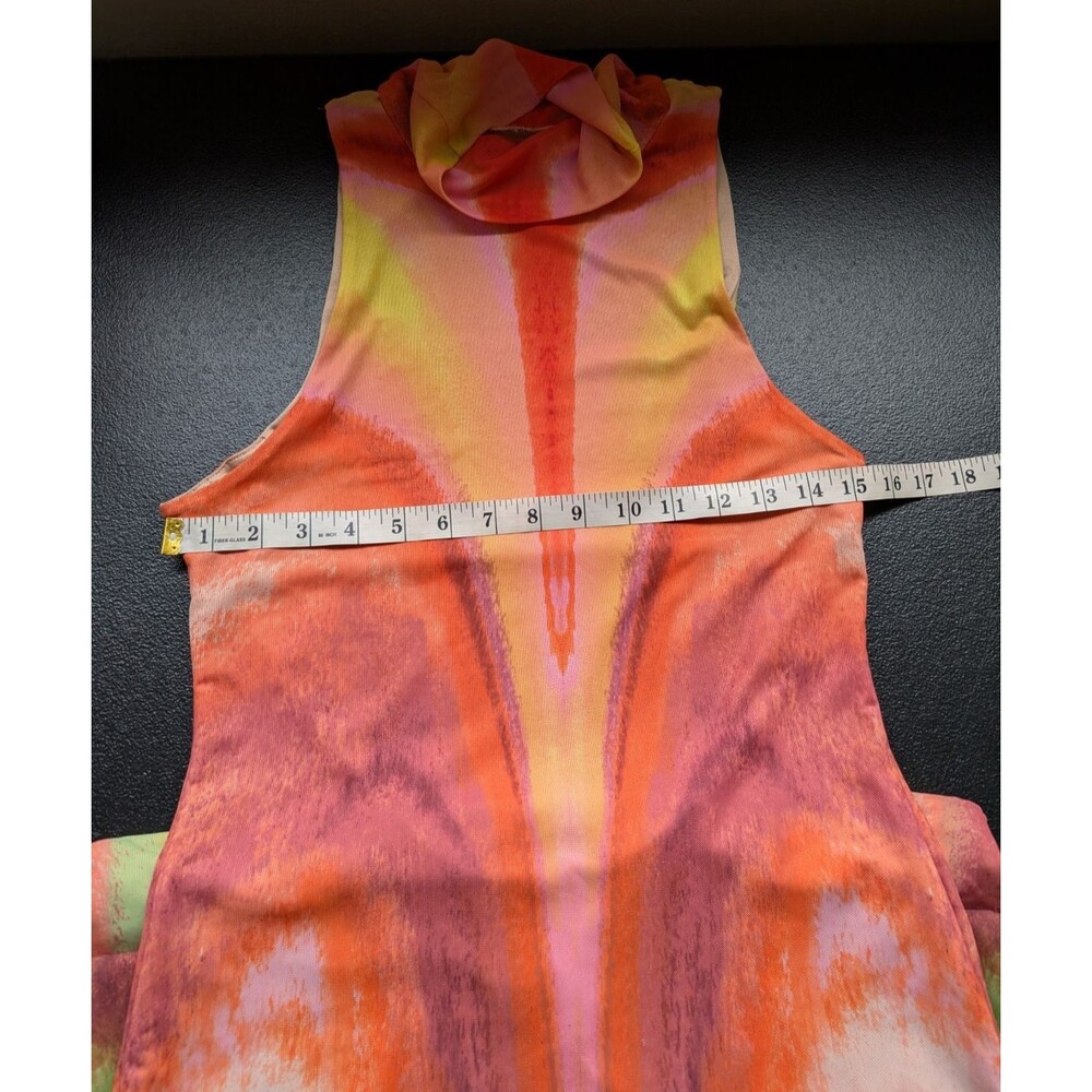 AFRM Serenity Mesh Midi Dress High Neck Psychedelic Size Medium - Picture 5 of 14